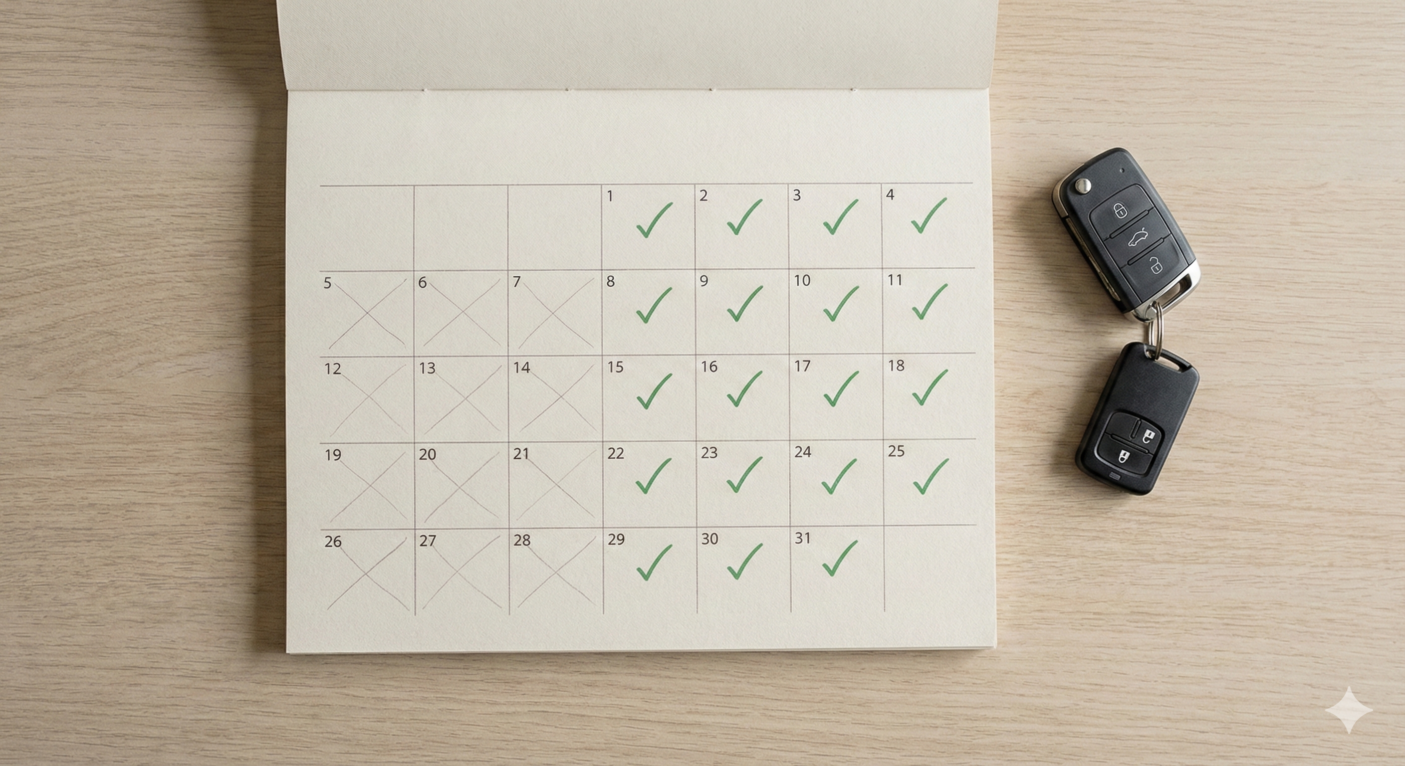 Illustration d'un calendrier de réservations montrant l'impact du taux d'occupation